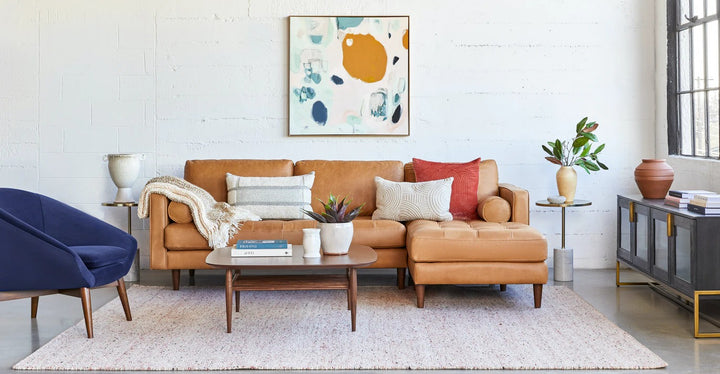 Sven Charme Tan Right Sectional Sofa