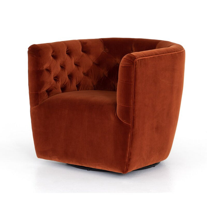 Owasa Tufted Polyester Swivel Barrel Chair