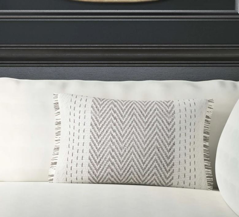 Bindera Cotton Lumbar Pillow Cover With Insert-24''x17''