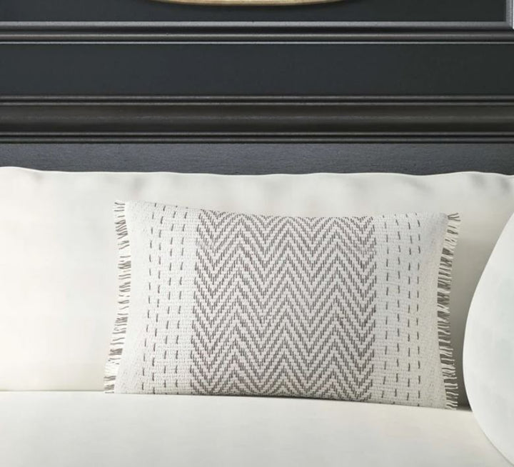 Bindera Cotton Lumbar Pillow Cover With Insert-24''x17''