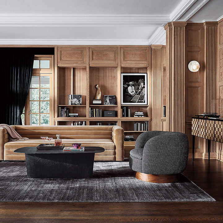 MUIR GREY WOVEN SWIVEL CHAIR