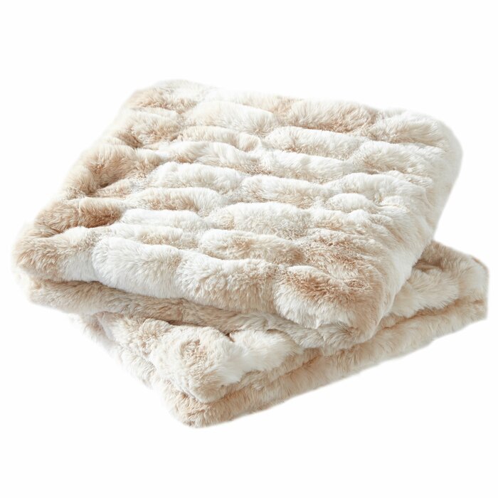 Silwell Faux Fur 20 Throw Pillow Cover No Insert-20"x20"
