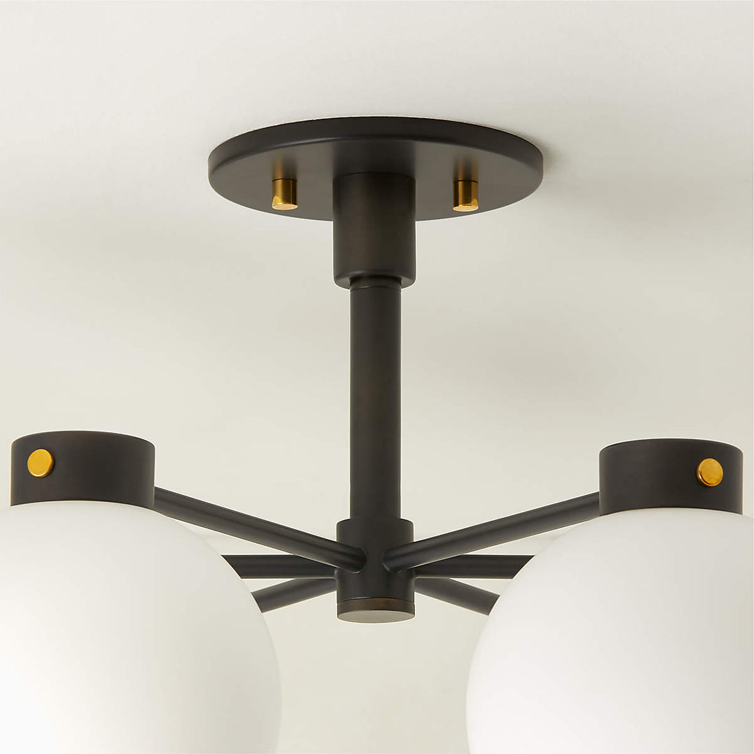 Marra 6 bulb Black Flush Mount Light