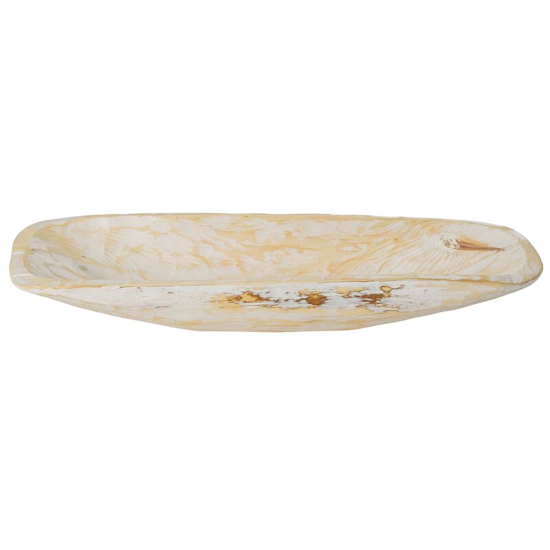 Bellicent Wood Oval Rustic Decorative Bowl