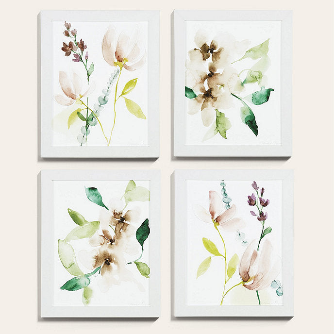 Soft Mauve Floral Art Print II With Frame