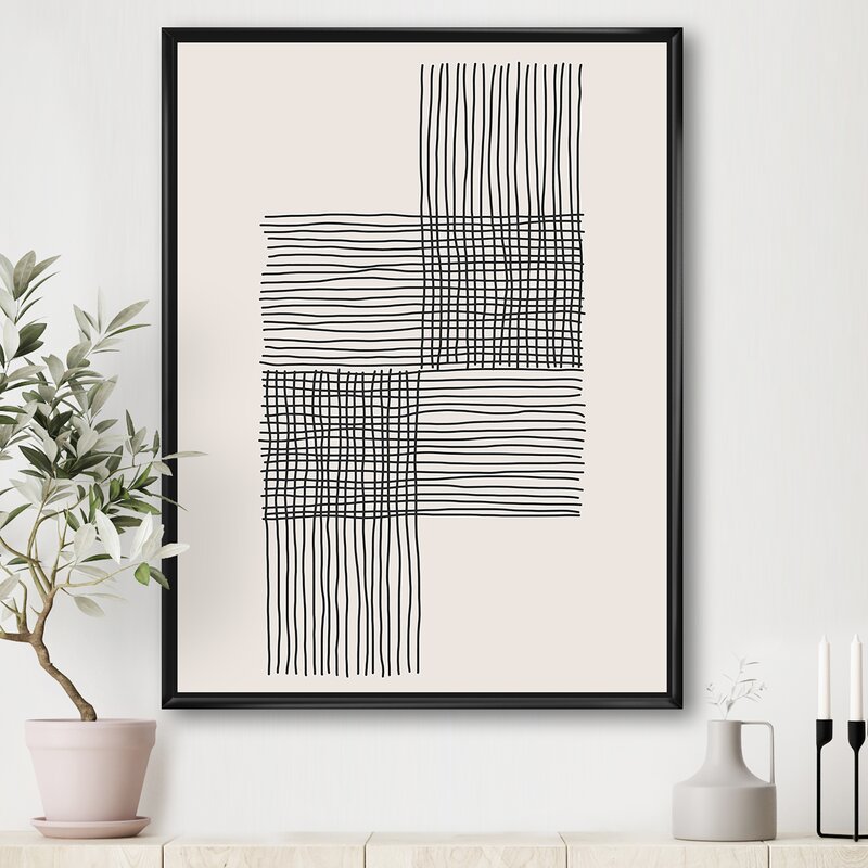 Minimal Geometric Compostions Of Elementary Forms XIX With Frame 30"x40"