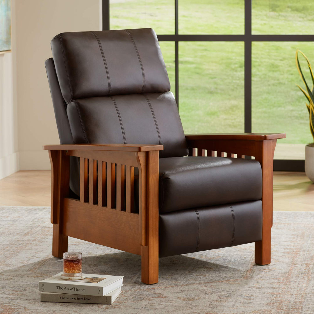 Evan Charleston Chocolate Faux Leather 3 Way Recliner Chair