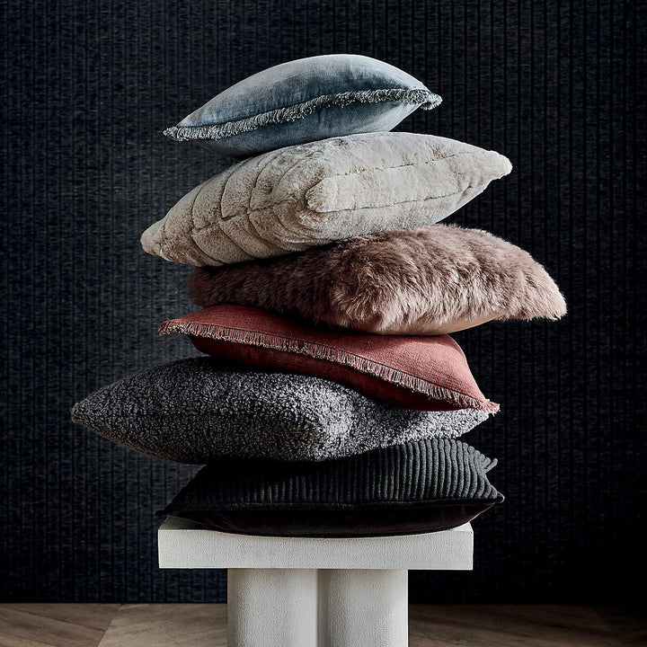 Eyelash Mauve Linen Throw Pillow With Insert