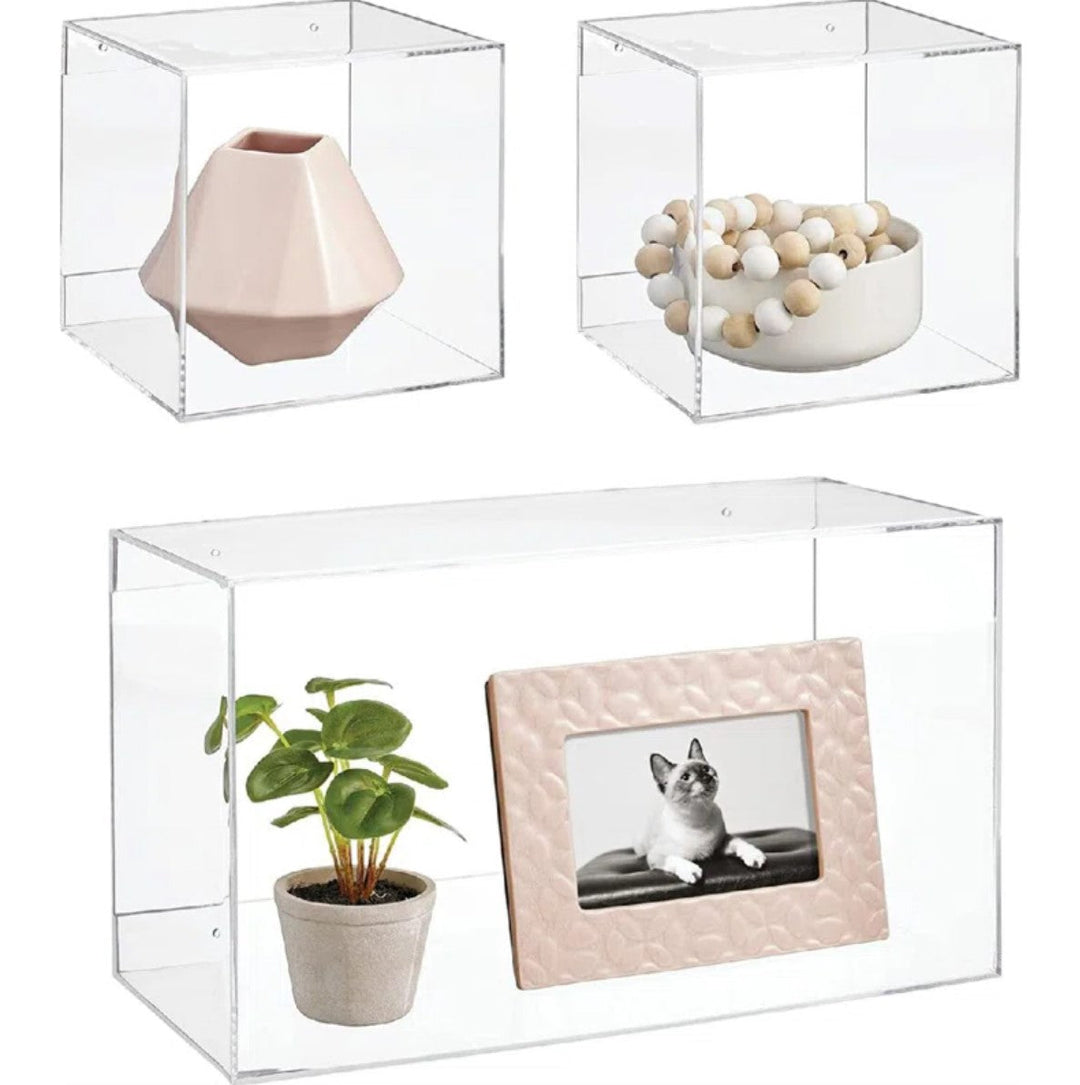 3 Piece Acrylic Cubby Shelf
