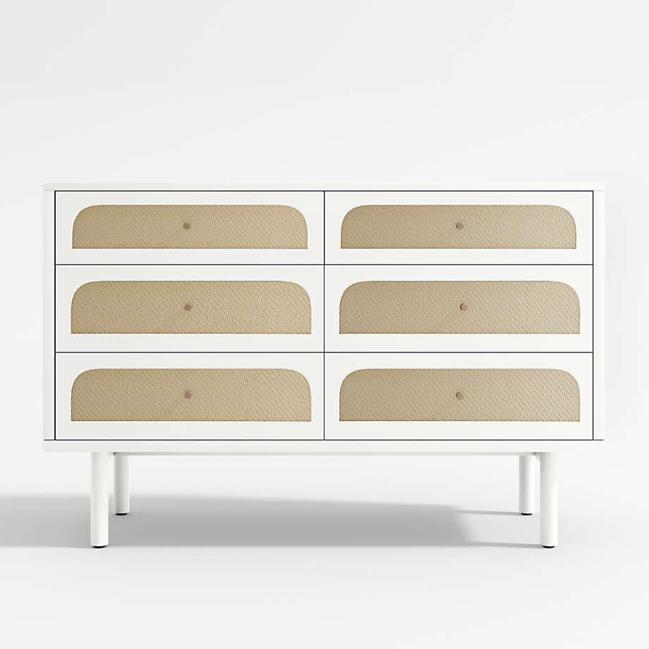 Maren White Cane Dresser