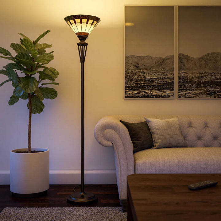 Rozanne Bronze Torchiere Floor Lamp