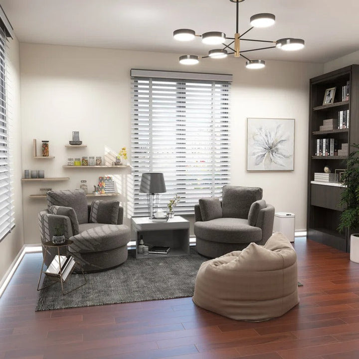 Dahlonega Upholstered Swivel Barrel Chair