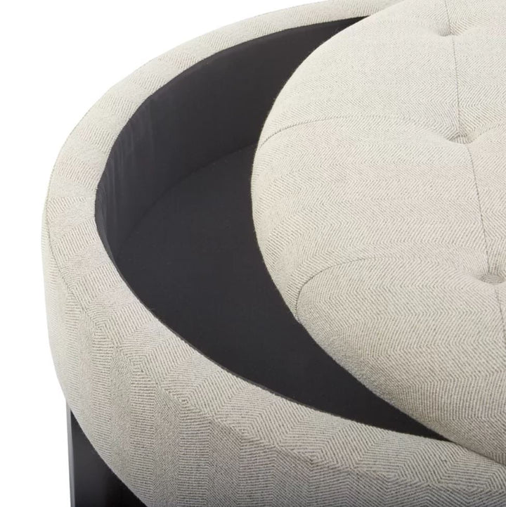 Darell Tufted Round Storage Ottoman