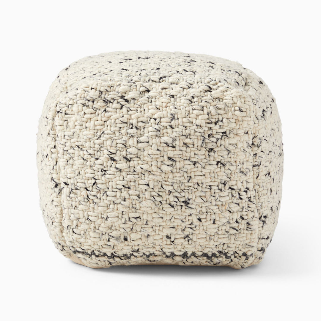 Marled Texture Chunky Pouf