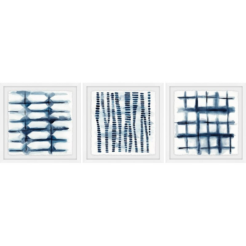 Indigo Study VII Triptych Frame2