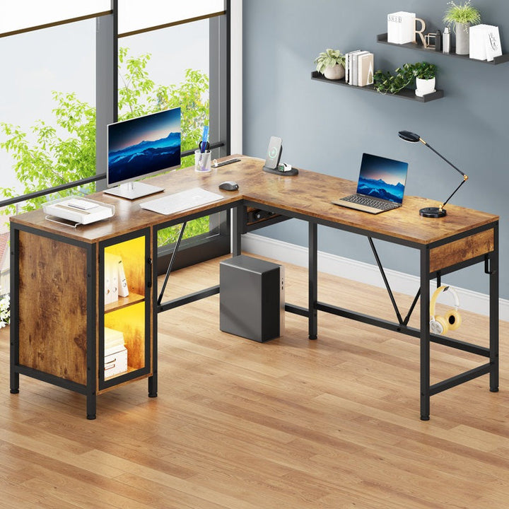 L Shaped Desk With Lift Top Adjustable Standing Desk