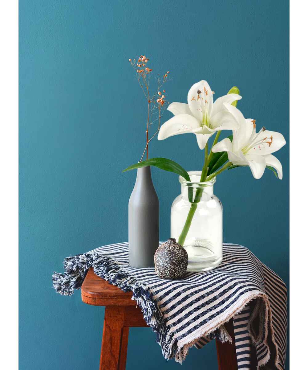 Polyether Polyurethane Lillies Arrangement in Vase (Set of 2)