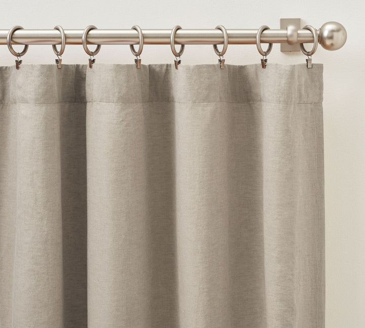 Custom Belgian Flax Linen Blackout Curtain - Flax-60"x180"