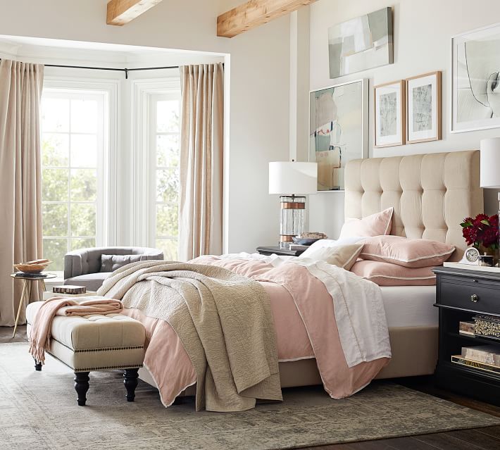 Custom Belgian Flax Linen Rod Pocket Curtain Dark Flax