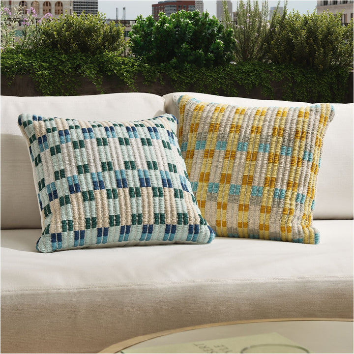 Outdoor Check Point Pillow-20"x20"