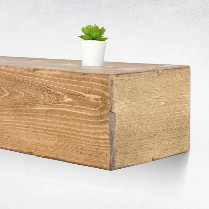Melodye Rustic Fireplace Shelf Mantel