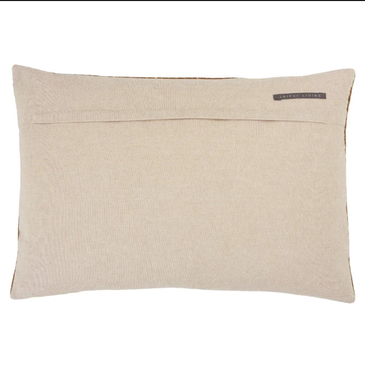 Floretta Embroidered Cotton Lumbar Throw Pillow