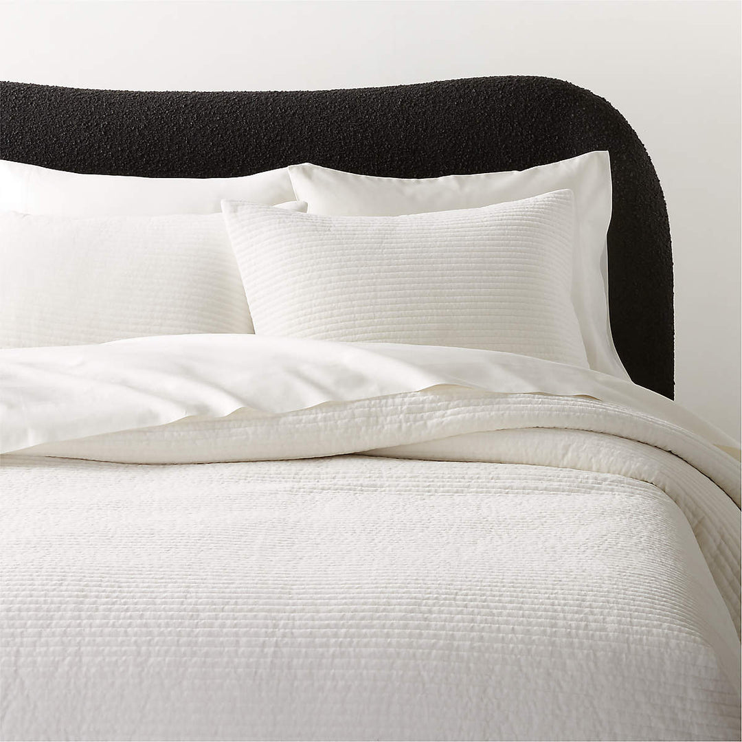 SHADOW IVORY VELVET KING PILLOW SHAMS