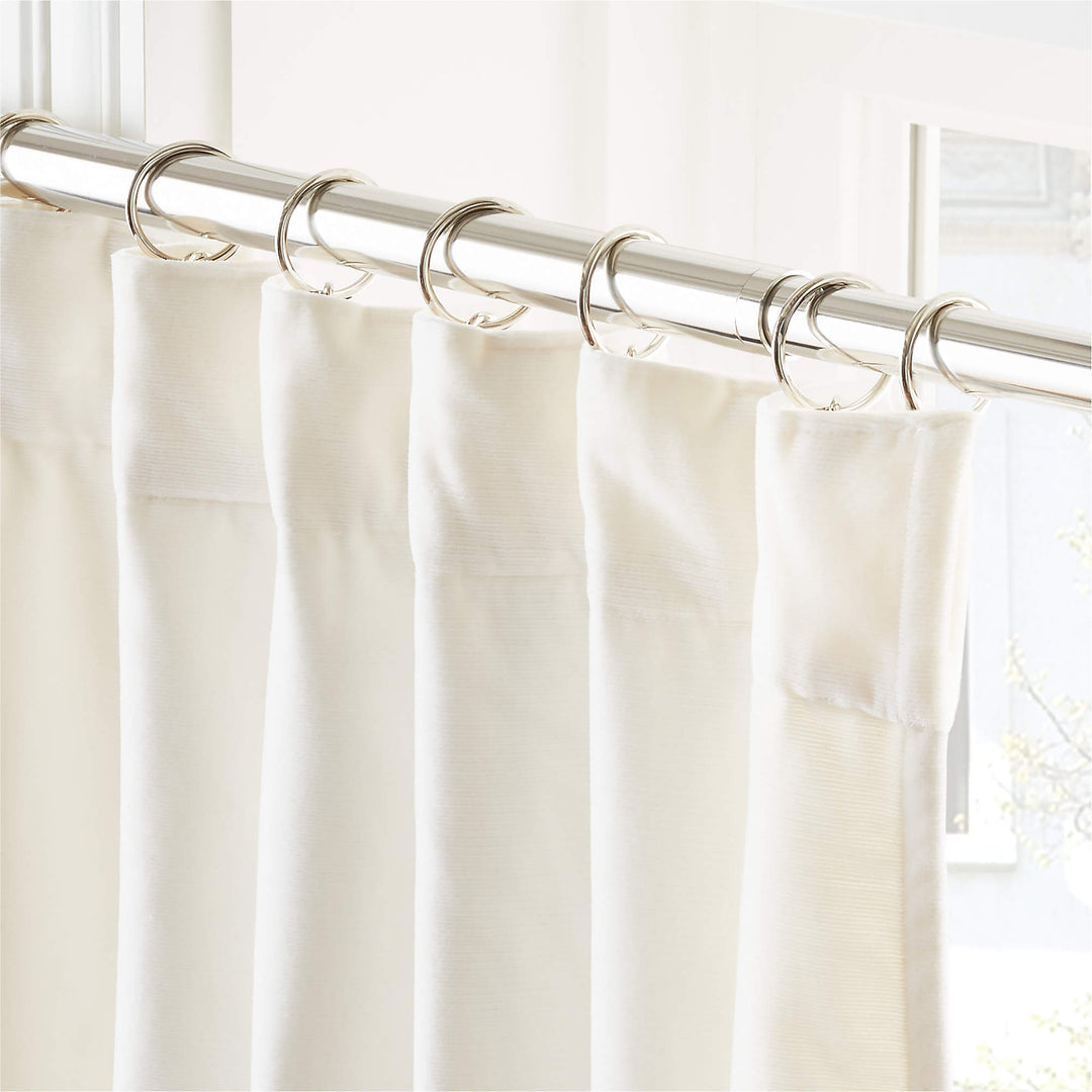 Warm White Organic Cotton Velvet Curtain Warm White