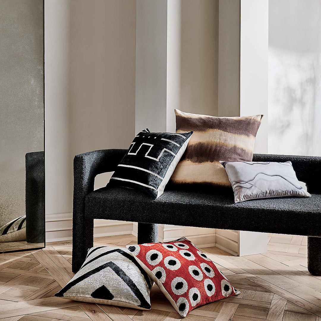 Modern Lines Turkish Silk Pillow With Feather Down Insert