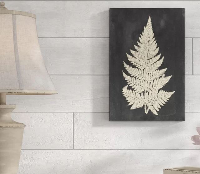 Linen Fern Graphic Art on Canvas