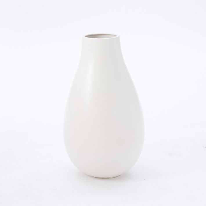Pure White Ceramic Vase - Oversized Organic