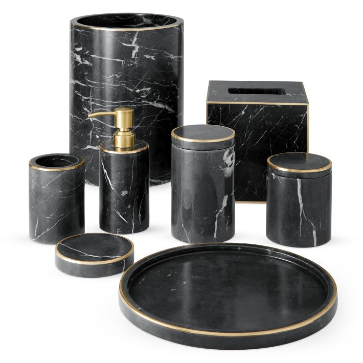 Black Marble and Brass Vanity Tray