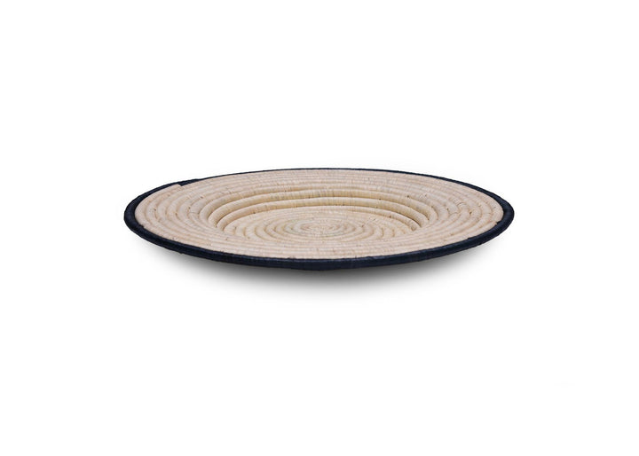 Dark Gray Ring Woven Wall Art Plate-18"