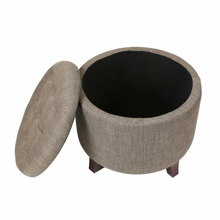 Dollard Round Button Tufted Storage Ottoman