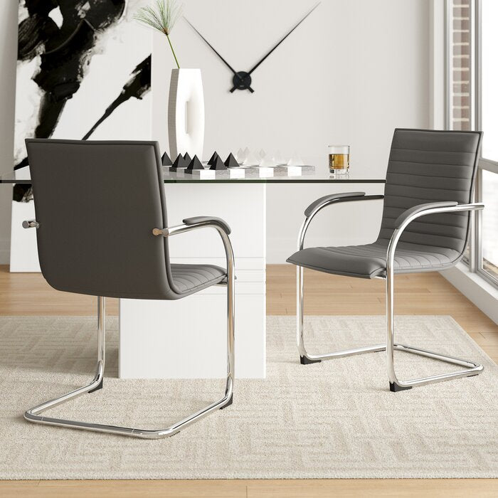 Hathorn Vinyl Guest Chair with Metal Frame