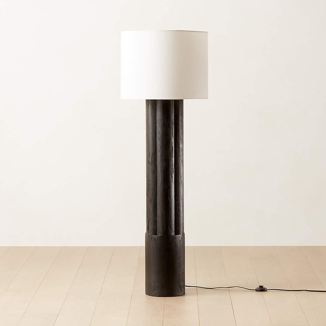 WALDEN BLACK ACACIA WOOD FLOOR LAMP