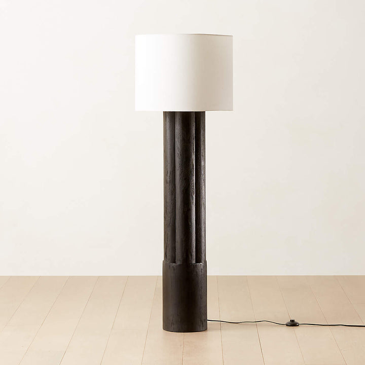 WALDEN BLACK ACACIA WOOD FLOOR LAMP