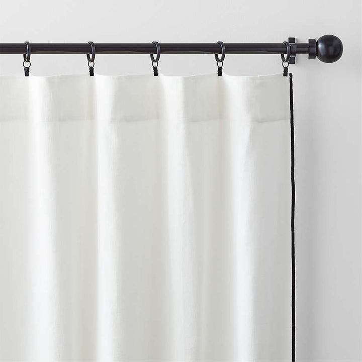 Crisp White Merrow Stitch Window Curtain Panel 96