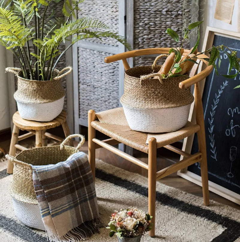 Pop Up Belly Wicker Basket