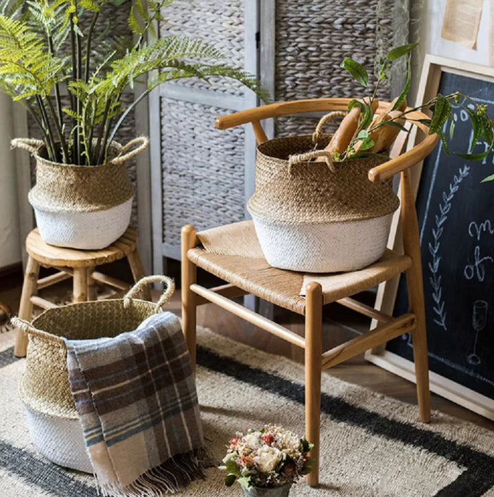 Pop Up Belly Wicker Basket