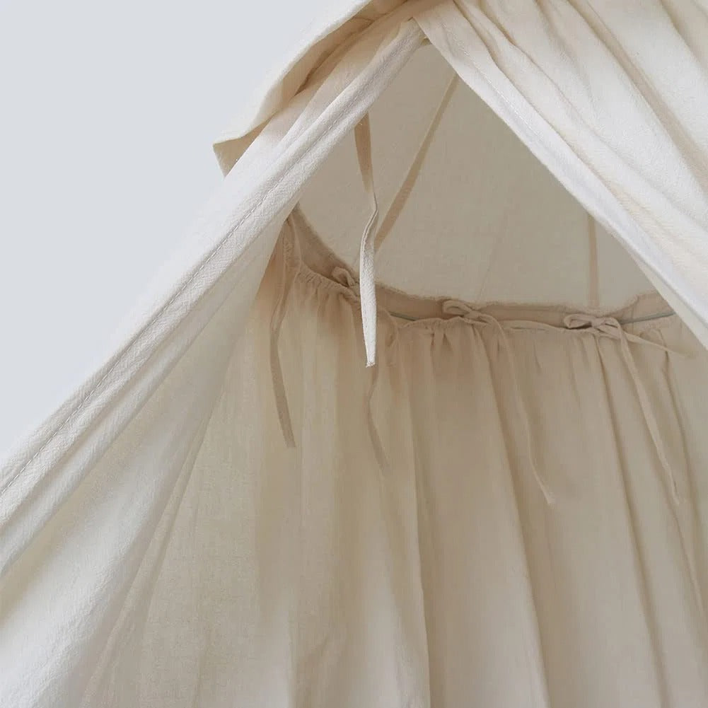 Kids Bed Canopy With Frills Cotton Hanging Tent