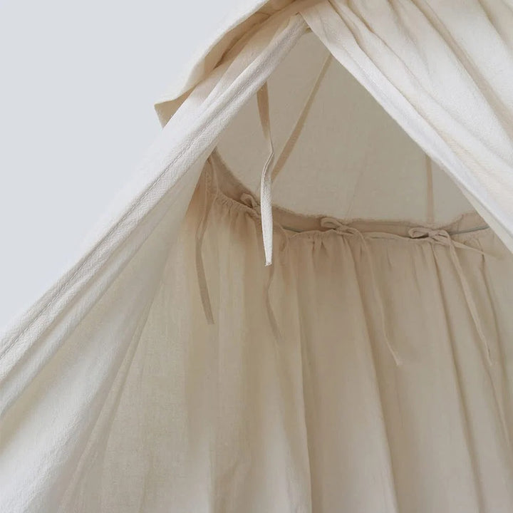 Kids Bed Canopy With Frills Cotton Hanging Tent