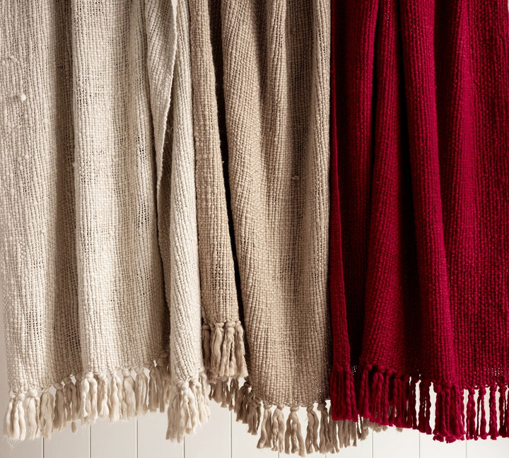 Textured Basketweave Knit Throw