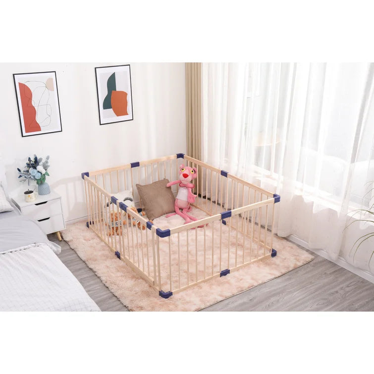 Natural Wooden Baby Playpen Safety Gate
