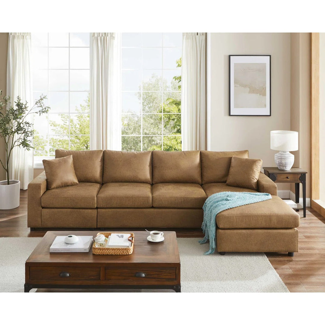 Marquett 3 Piece Faux Leather Sectional