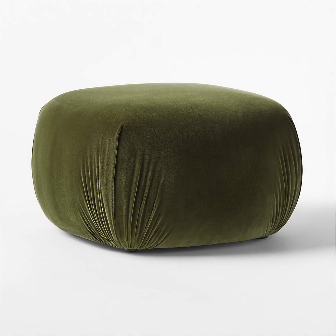 Gideon Green Velvet Ottoman