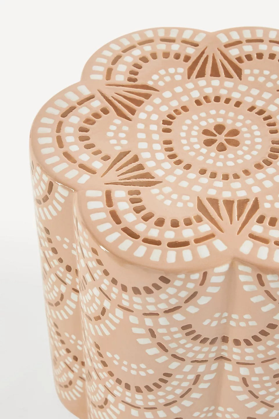 Scalloped Ceramic Side Table