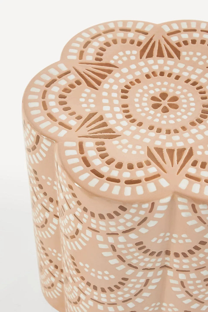 Scalloped Ceramic Side Table