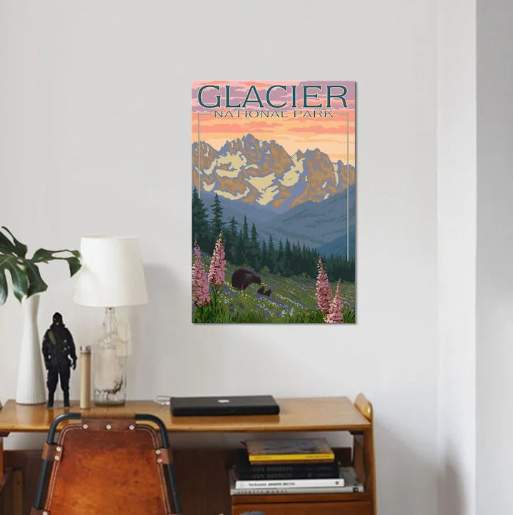 Glacier National Park Wrapped Canvas No Frame 18"x12"