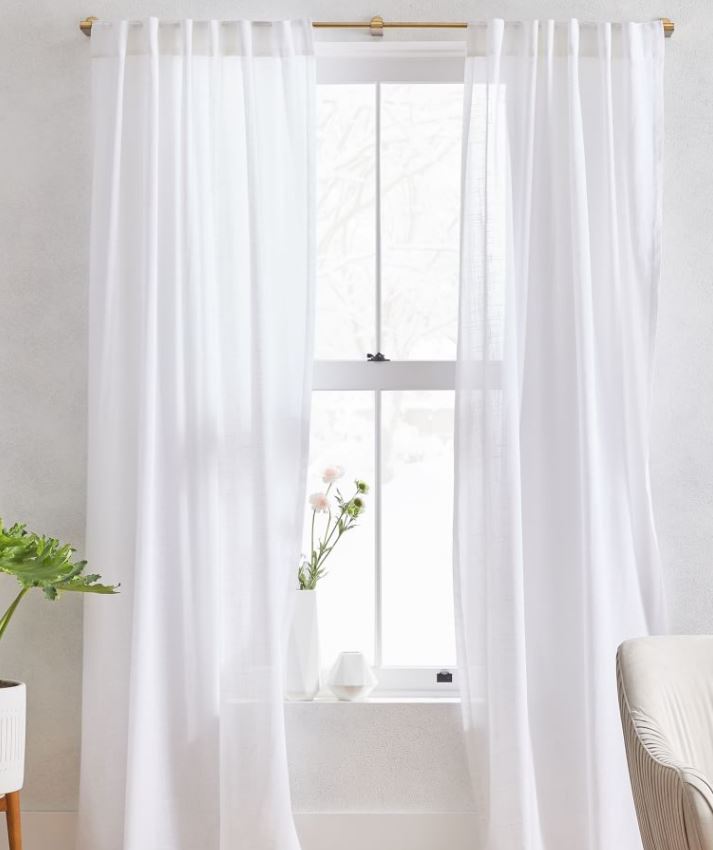 Sheer Crosshatch Curtains Set of 2
